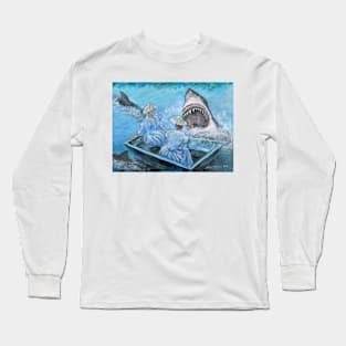 Lunch In a Blue Row Boat Long Sleeve T-Shirt